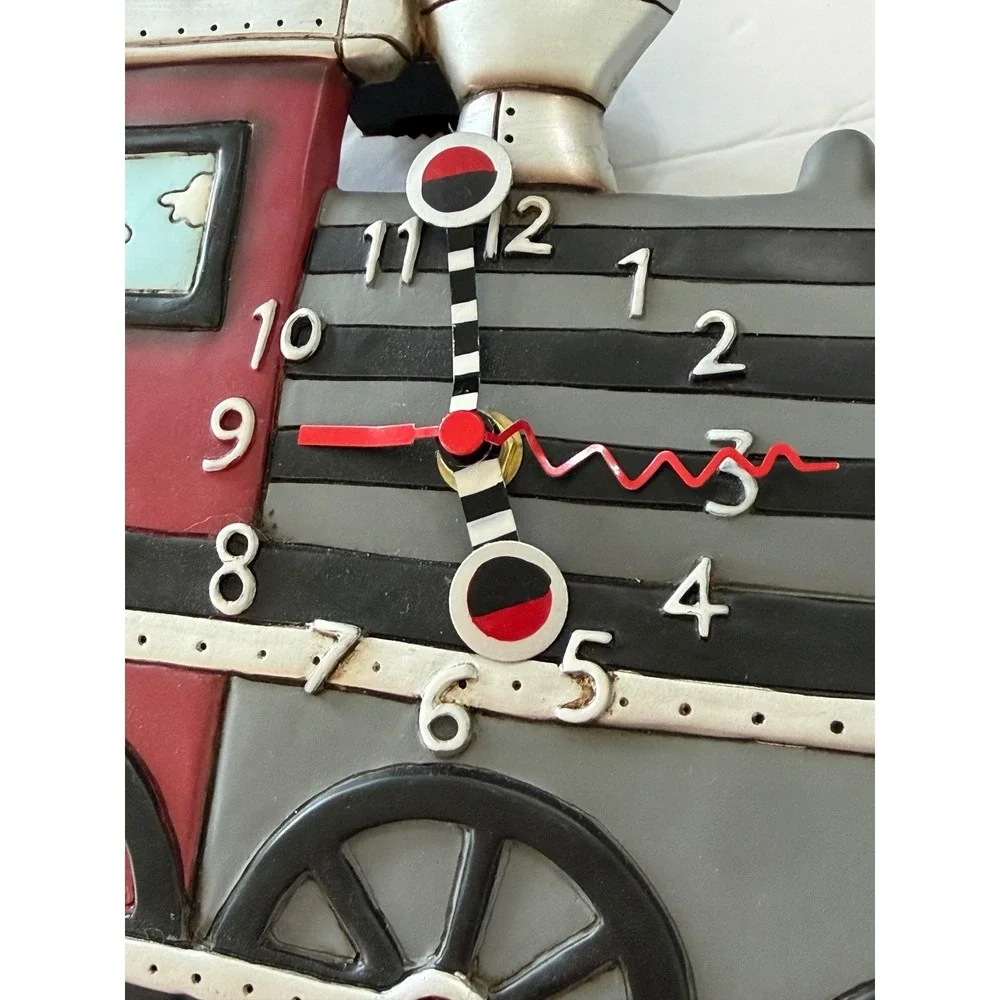 Allen Designs Studio Steam Engine Train Locomotive Wall Clock No Pendulum
